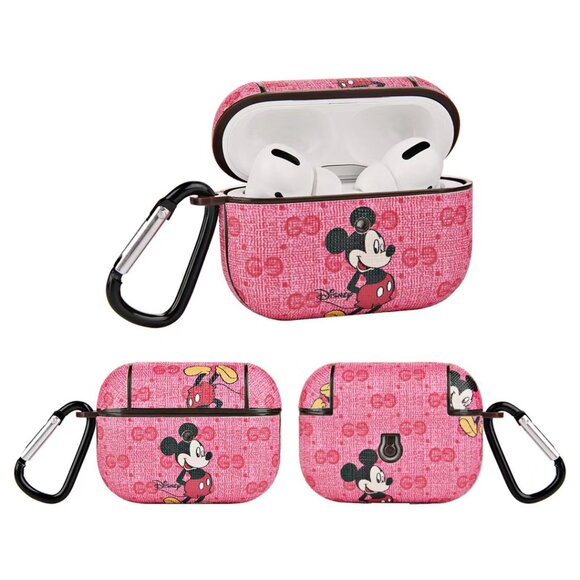 Airpods Pro Pink Mickey Mouse Style Case With Holder - Picture 1 of 1